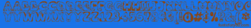 Wiggles1 Font – Brown Fonts on Blue Background