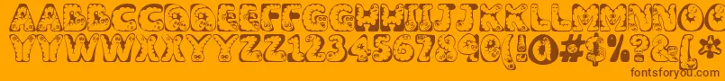 Wiggles1 Font – Brown Fonts on Orange Background