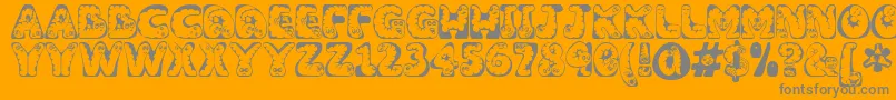 Wiggles1 Font – Gray Fonts on Orange Background