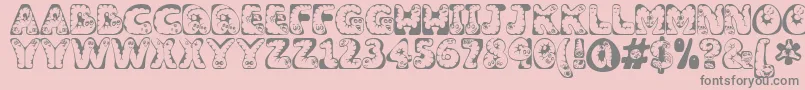 Wiggles1 Font – Gray Fonts on Pink Background