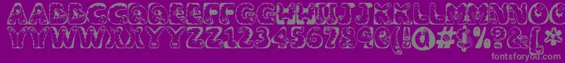 Wiggles1 Font – Gray Fonts on Purple Background