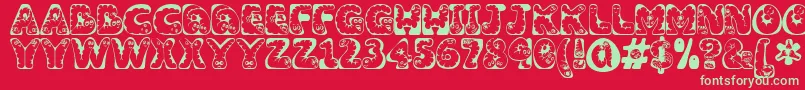 Wiggles1 Font – Green Fonts on Red Background
