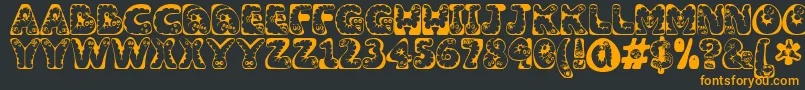Wiggles1 Font – Orange Fonts on Black Background