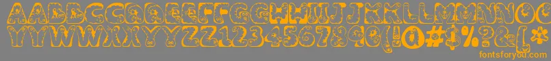 Wiggles1 Font – Orange Fonts on Gray Background
