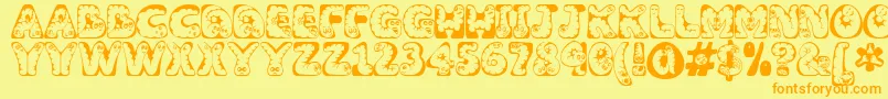 Wiggles1 Font – Orange Fonts on Yellow Background