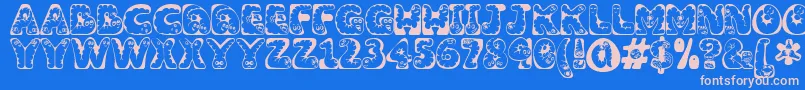 Wiggles1 Font – Pink Fonts on Blue Background