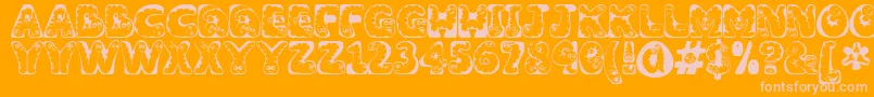 Wiggles1 Font – Pink Fonts on Orange Background
