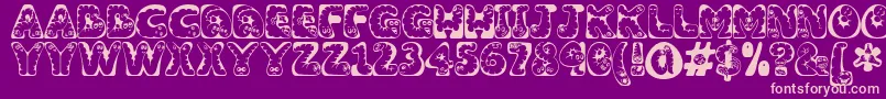 Wiggles1 Font – Pink Fonts on Purple Background