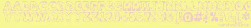 Wiggles1 Font – Pink Fonts on Yellow Background