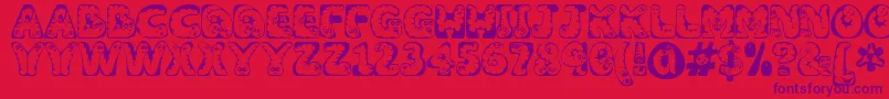 fuente Wiggles1 – Fuentes Moradas Sobre Fondo Rojo