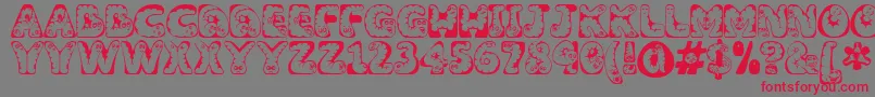 Wiggles1 Font – Red Fonts on Gray Background