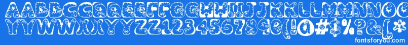 Wiggles1 Font – White Fonts on Blue Background