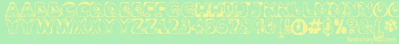 Wiggles1 Font – Yellow Fonts on Green Background