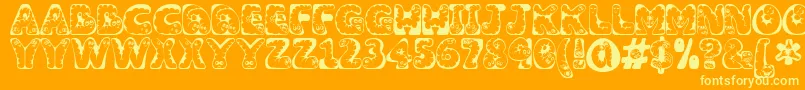 Wiggles1 Font – Yellow Fonts on Orange Background
