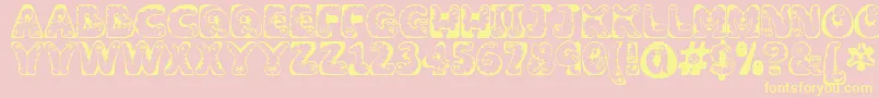 Wiggles1 Font – Yellow Fonts on Pink Background