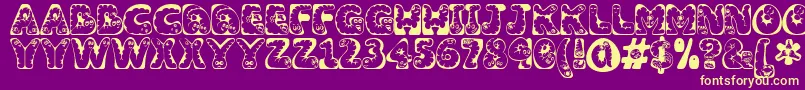 Wiggles1 Font – Yellow Fonts on Purple Background