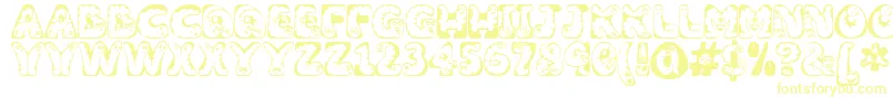 Wiggles1 Font – Yellow Fonts on White Background