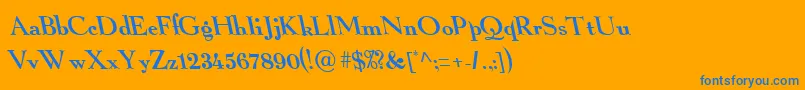 フォントBackslantNormal – オレンジの背景に青い文字