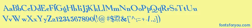 BackslantNormal Font – Blue Fonts on Yellow Background