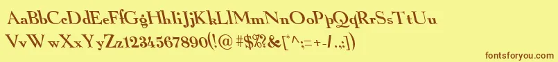 BackslantNormal Font – Brown Fonts on Yellow Background