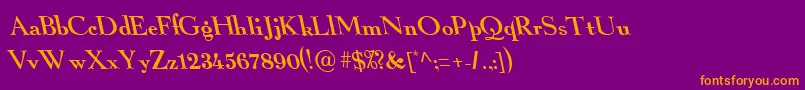 Fonte BackslantNormal – fontes laranjas em um fundo violeta