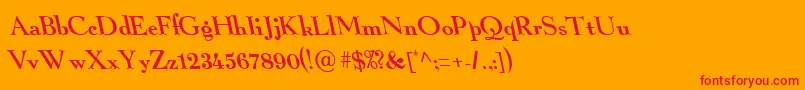 BackslantNormal Font – Red Fonts on Orange Background