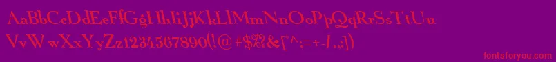 BackslantNormal-Schriftart – Rote Schriften auf violettem Hintergrund
