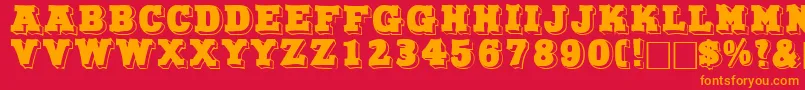 NorthfacedisplaycapssskRegular Font – Orange Fonts on Red Background