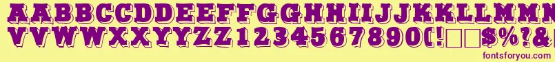 NorthfacedisplaycapssskRegular Font – Purple Fonts on Yellow Background