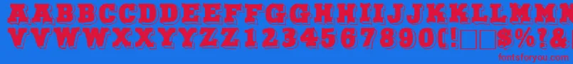 NorthfacedisplaycapssskRegular Font – Red Fonts on Blue Background