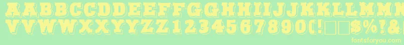 NorthfacedisplaycapssskRegular Font – Yellow Fonts on Green Background