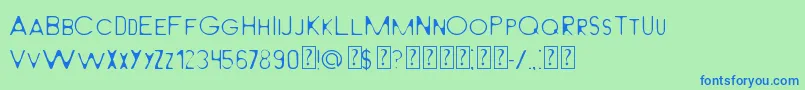 LightFromBehindMilabrya Font – Blue Fonts on Green Background
