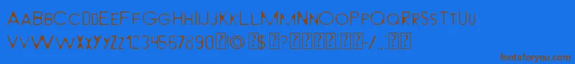 LightFromBehindMilabrya-Schriftart – Braune Schriften auf blauem Hintergrund