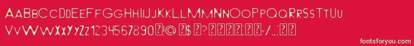 LightFromBehindMilabrya Font – Green Fonts on Red Background