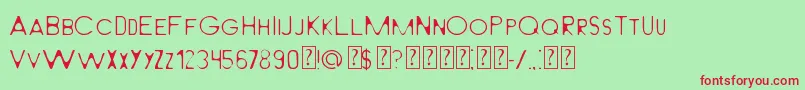 LightFromBehindMilabrya Font – Red Fonts on Green Background