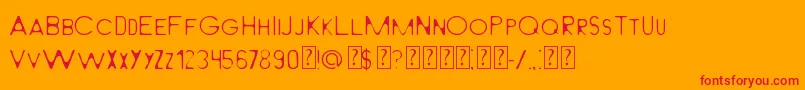 LightFromBehindMilabrya Font – Red Fonts on Orange Background