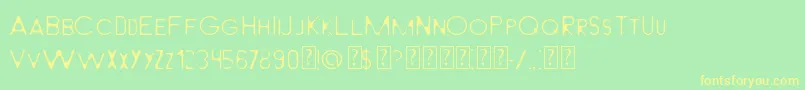 LightFromBehindMilabrya Font – Yellow Fonts on Green Background