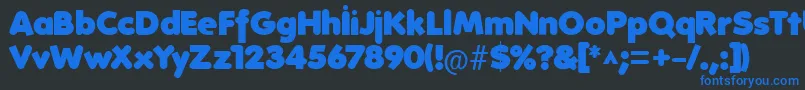 FolksHeavy Font – Blue Fonts on Black Background
