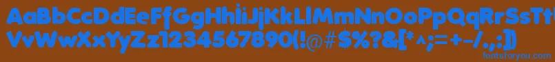 FolksHeavy Font – Blue Fonts on Brown Background