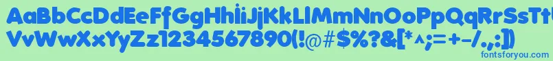 FolksHeavy Font – Blue Fonts on Green Background