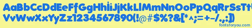 FolksHeavy Font – Blue Fonts on Yellow Background