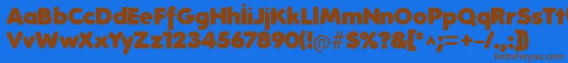 FolksHeavy Font – Brown Fonts on Blue Background
