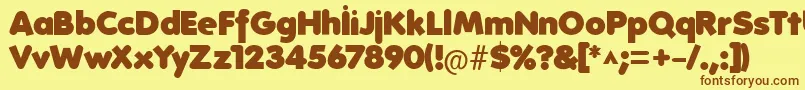 FolksHeavy Font – Brown Fonts on Yellow Background