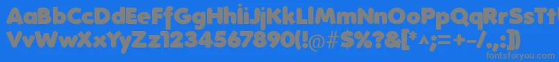 フォントFolksHeavy – 青い背景に灰色の文字