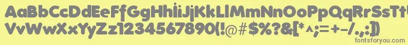 FolksHeavy Font – Gray Fonts on Yellow Background