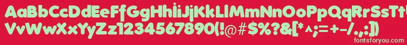 FolksHeavy Font – Green Fonts on Red Background