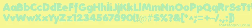 フォントFolksHeavy – 黄色い背景に緑の文字
