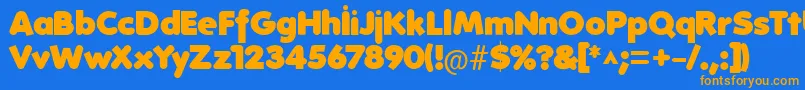 FolksHeavy Font – Orange Fonts on Blue Background