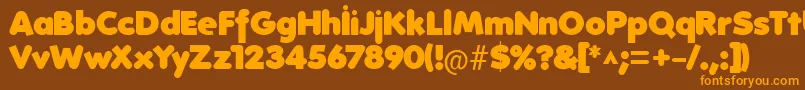FolksHeavy Font – Orange Fonts on Brown Background