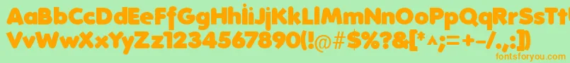FolksHeavy Font – Orange Fonts on Green Background